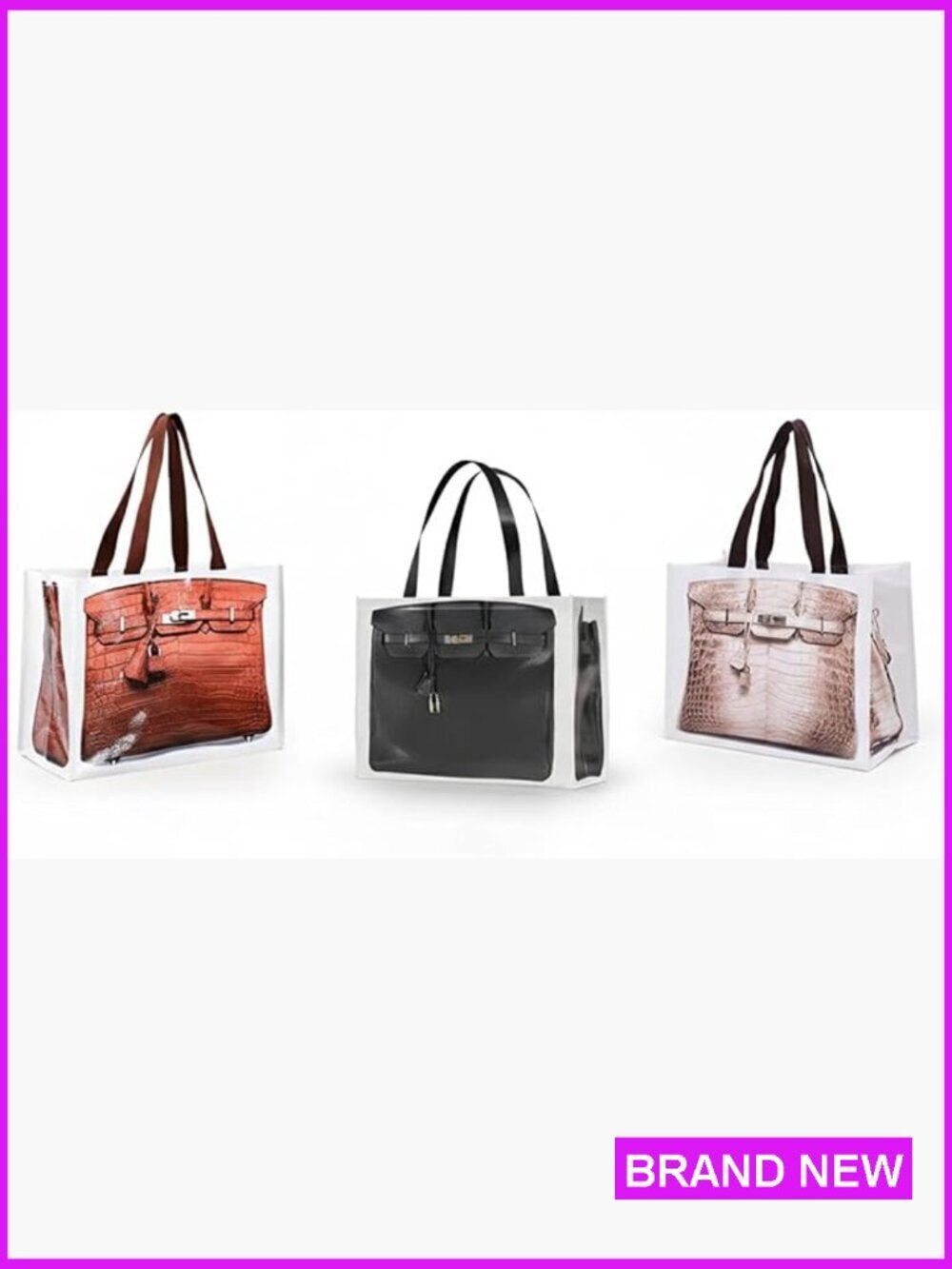 Chic Tote Bag Set 3-Pack Fashion Totes Reusable Shopping Grocery Bags Durable